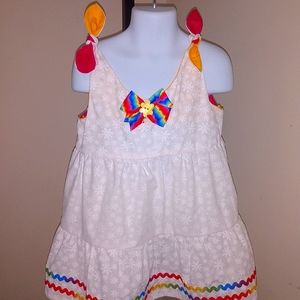 Multi color trimmed dress